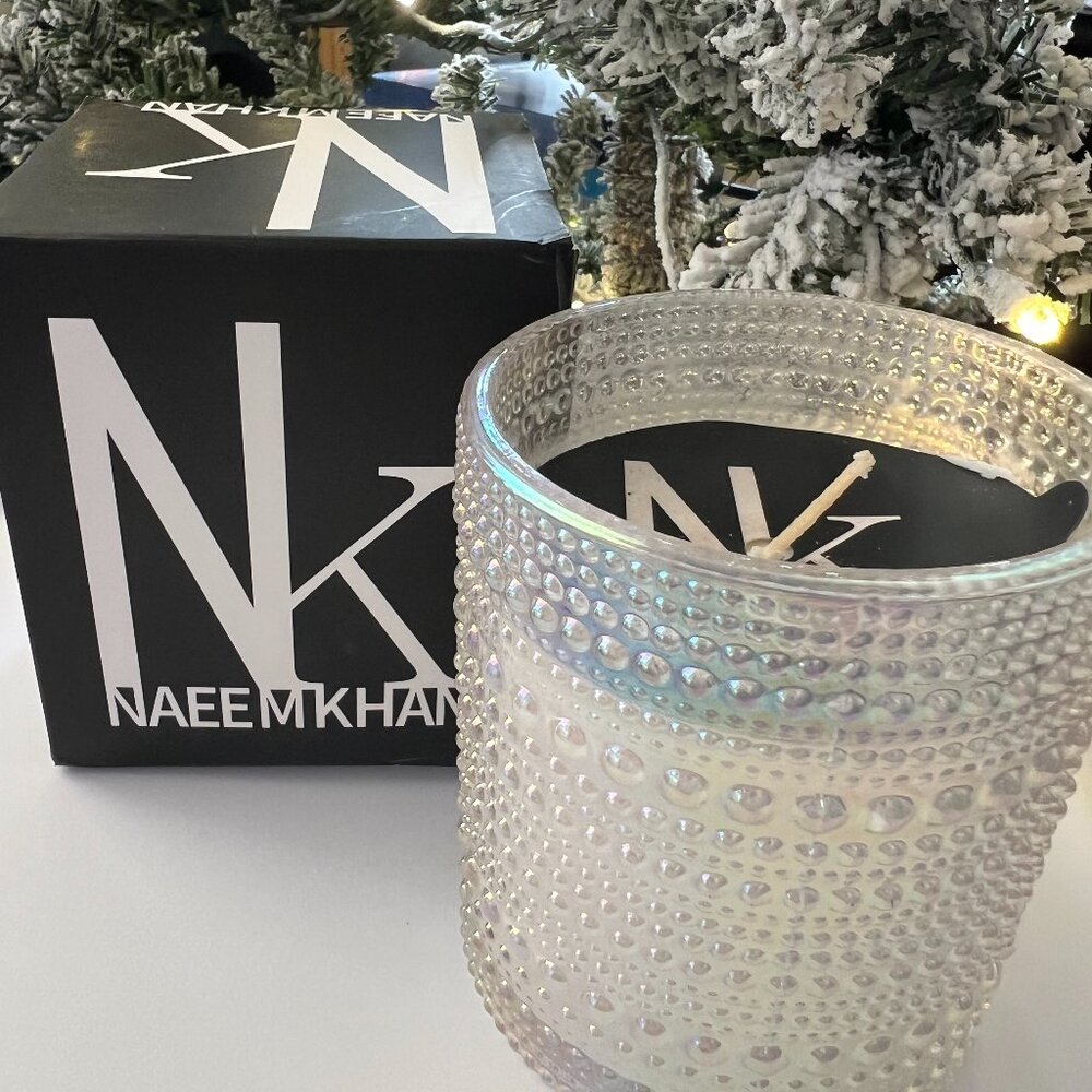 Naeem Khan Rose SOY Candle Luxury Gift Iridescent Glass Brand New in Box 7oz
